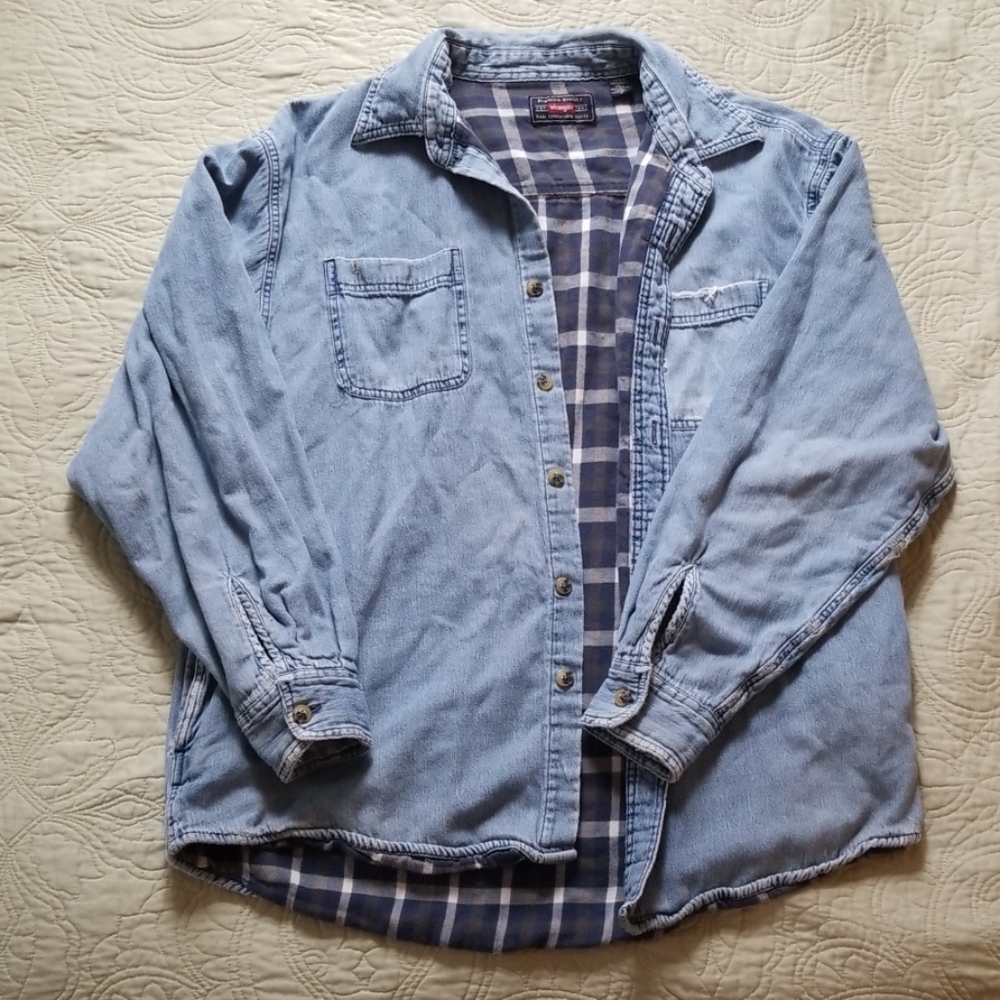 Vintage Wrangler Flannel Lined Denim Shirt